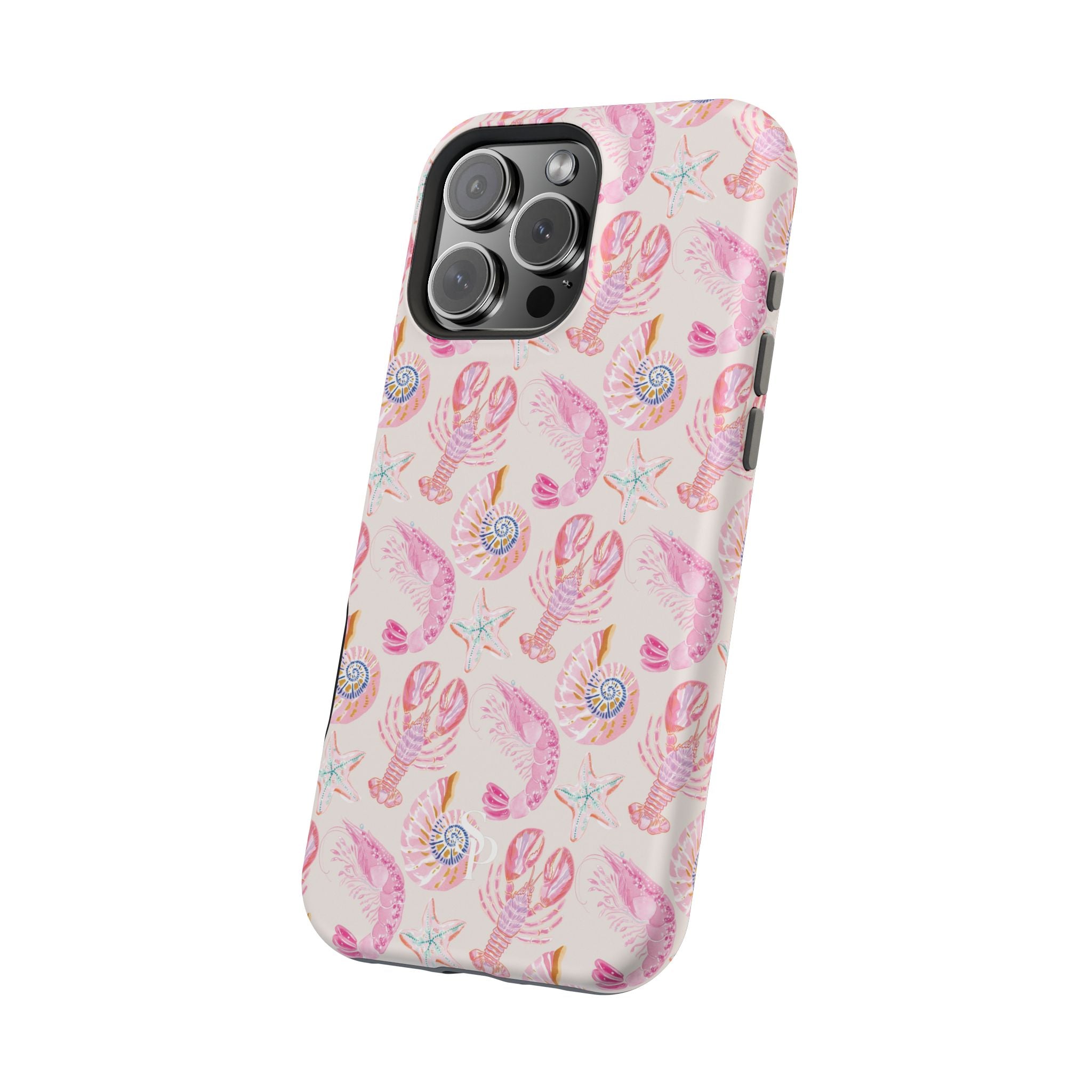 Pink Coastal Shell & Lobster Magnetic Impact-Resistant Phone Case