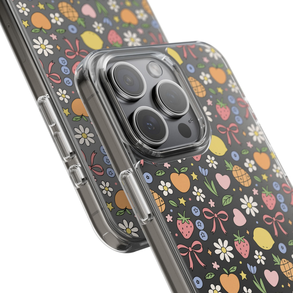 Fruit and Floral Pattern Clear Case