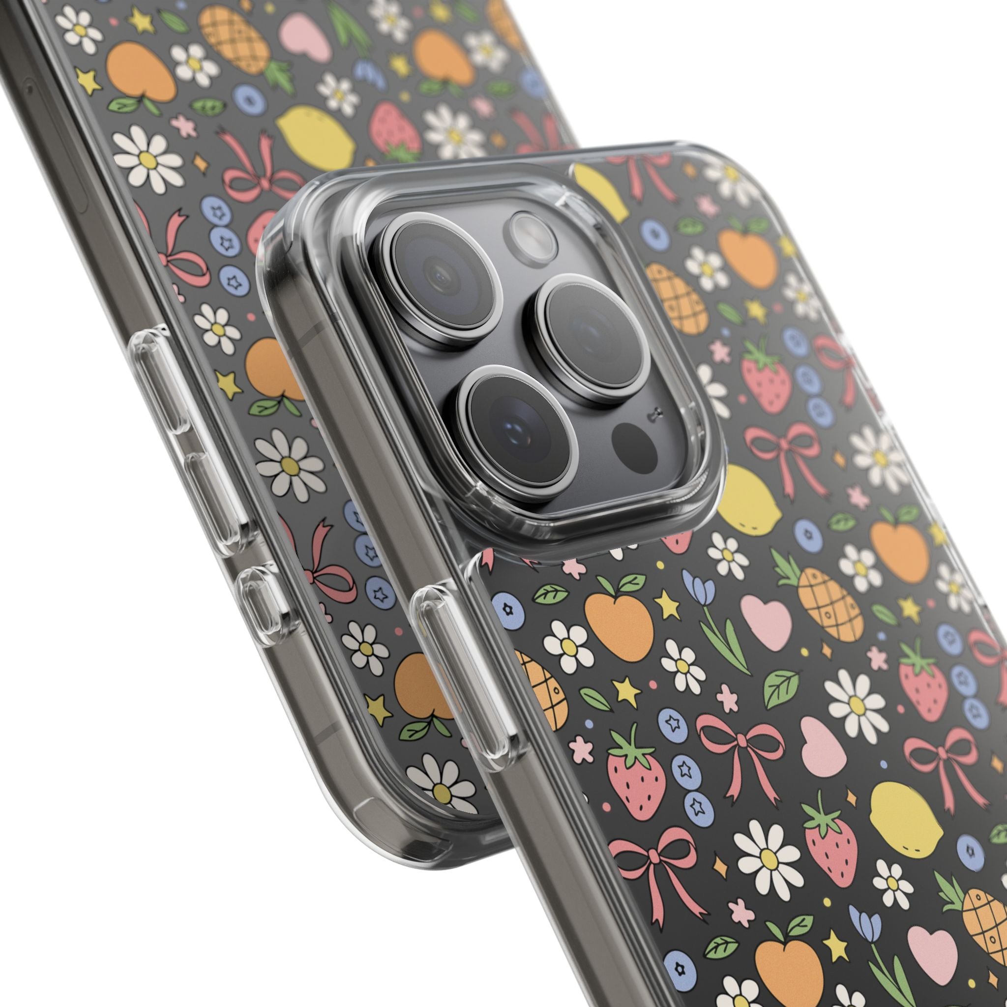 Fruit and Floral Pattern Clear Case