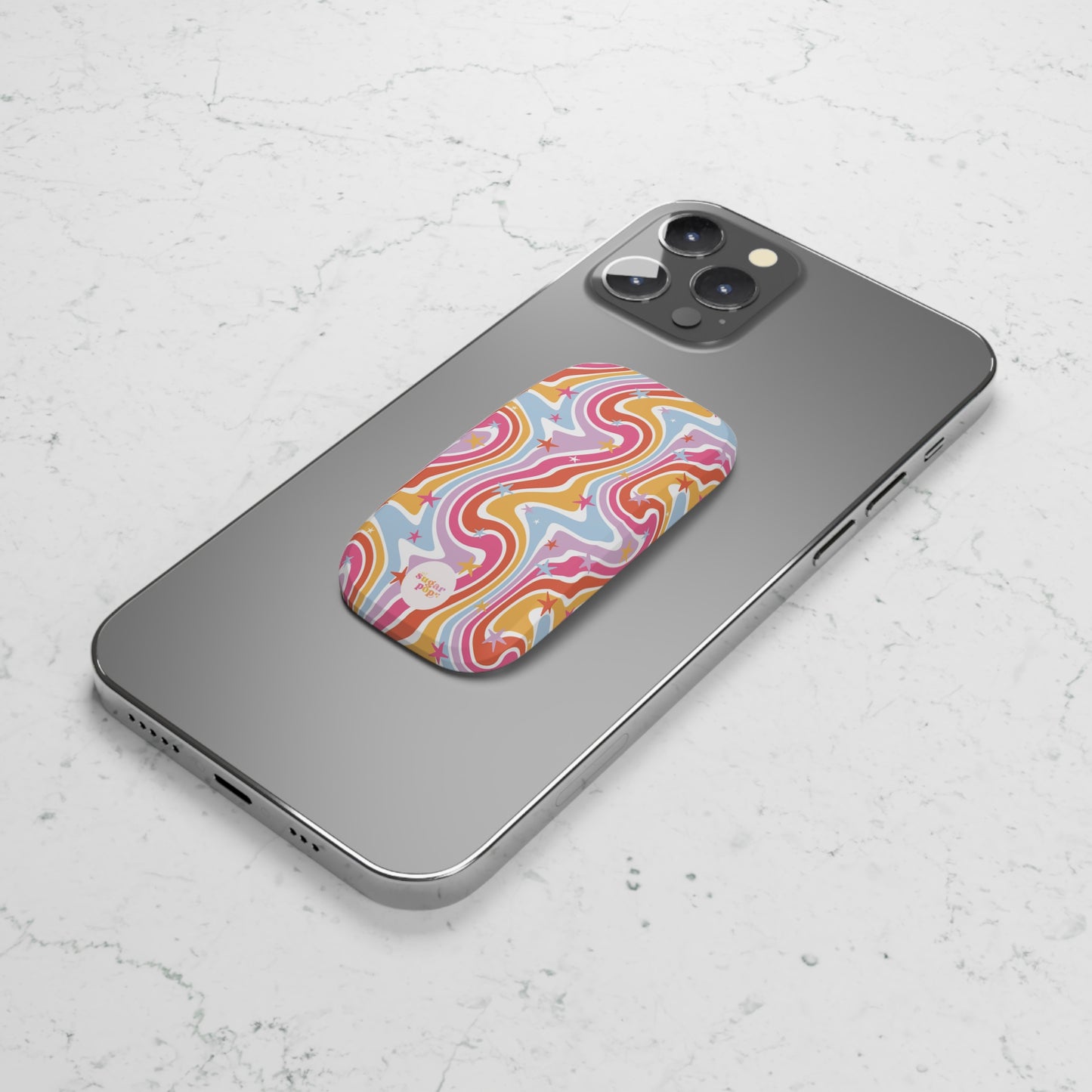 Colorful Swirl Phone Click-On Grip - Trendy Phone Stand Accessory