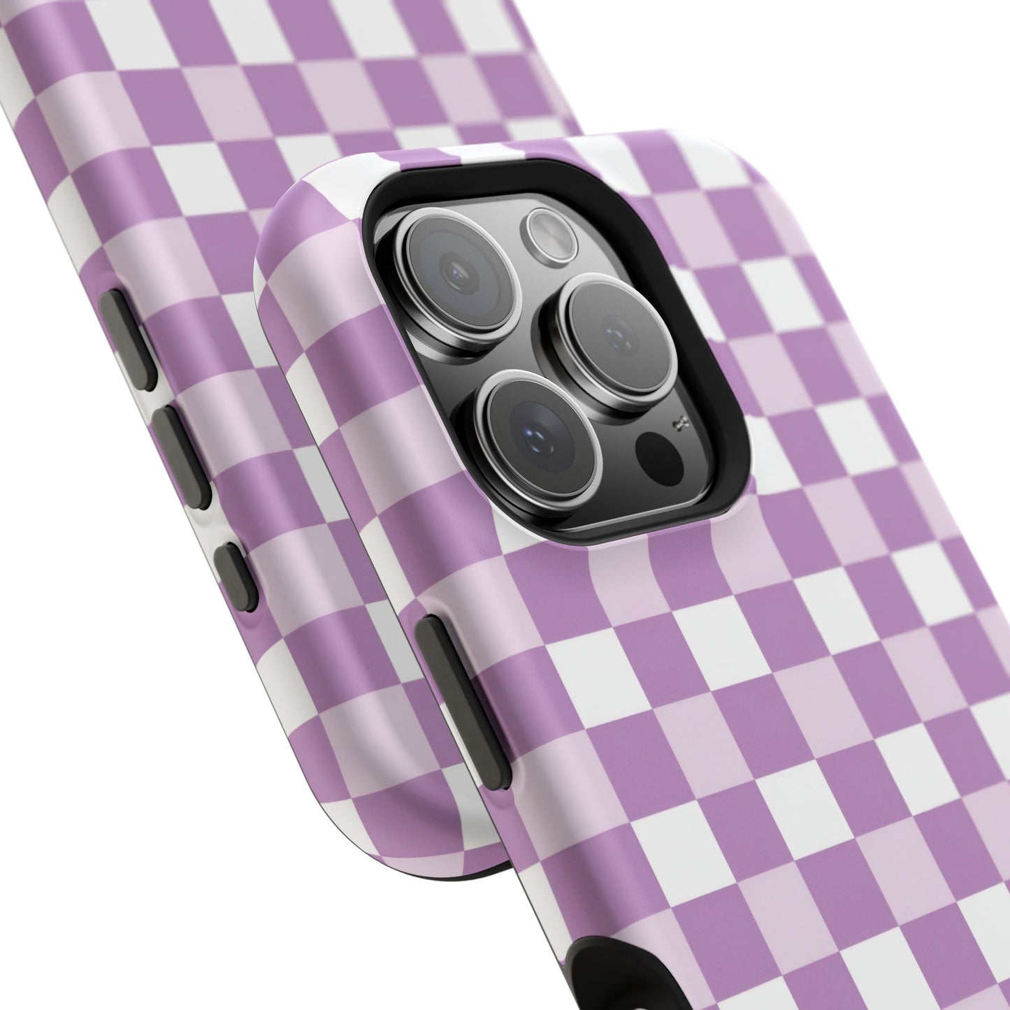 Purple Checkerboard Impact-Resistant Phone Case