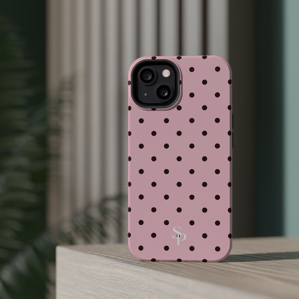 Pink Polka Dot Magnetic Impact Phone Case