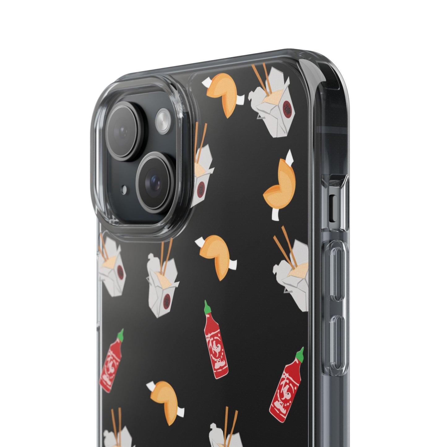 Take Out Food Pattern Clear Phone Case for Food Lovers