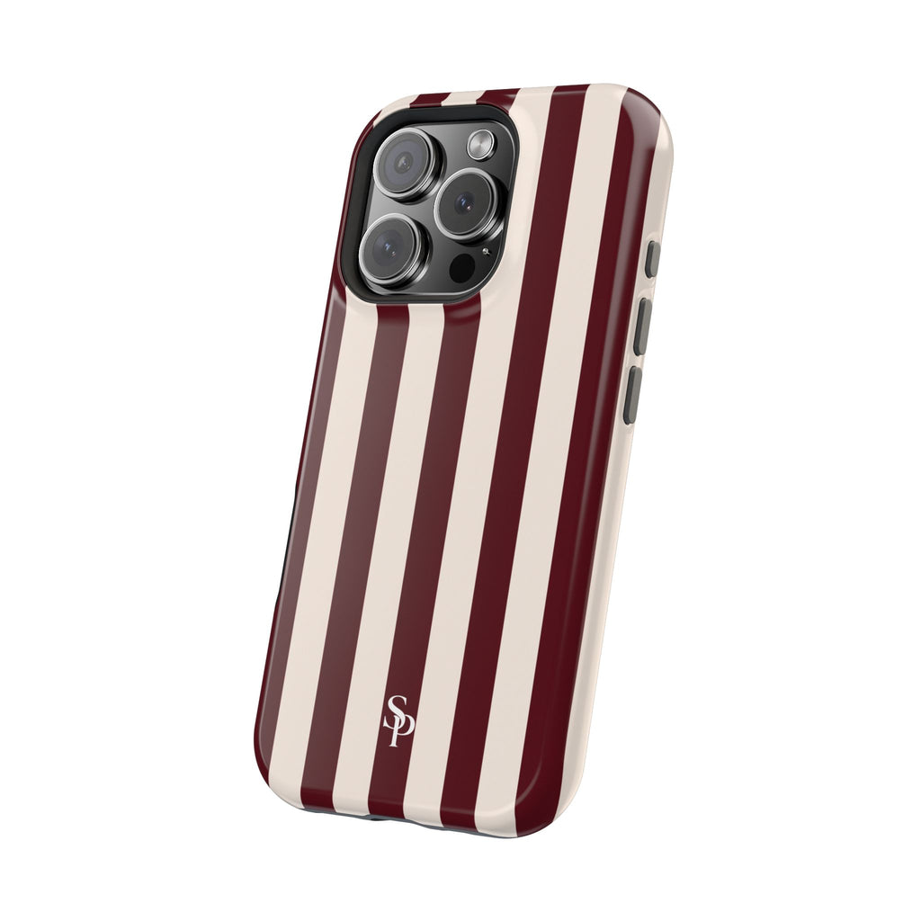 Burgundy Striped Magnetic Phone Case