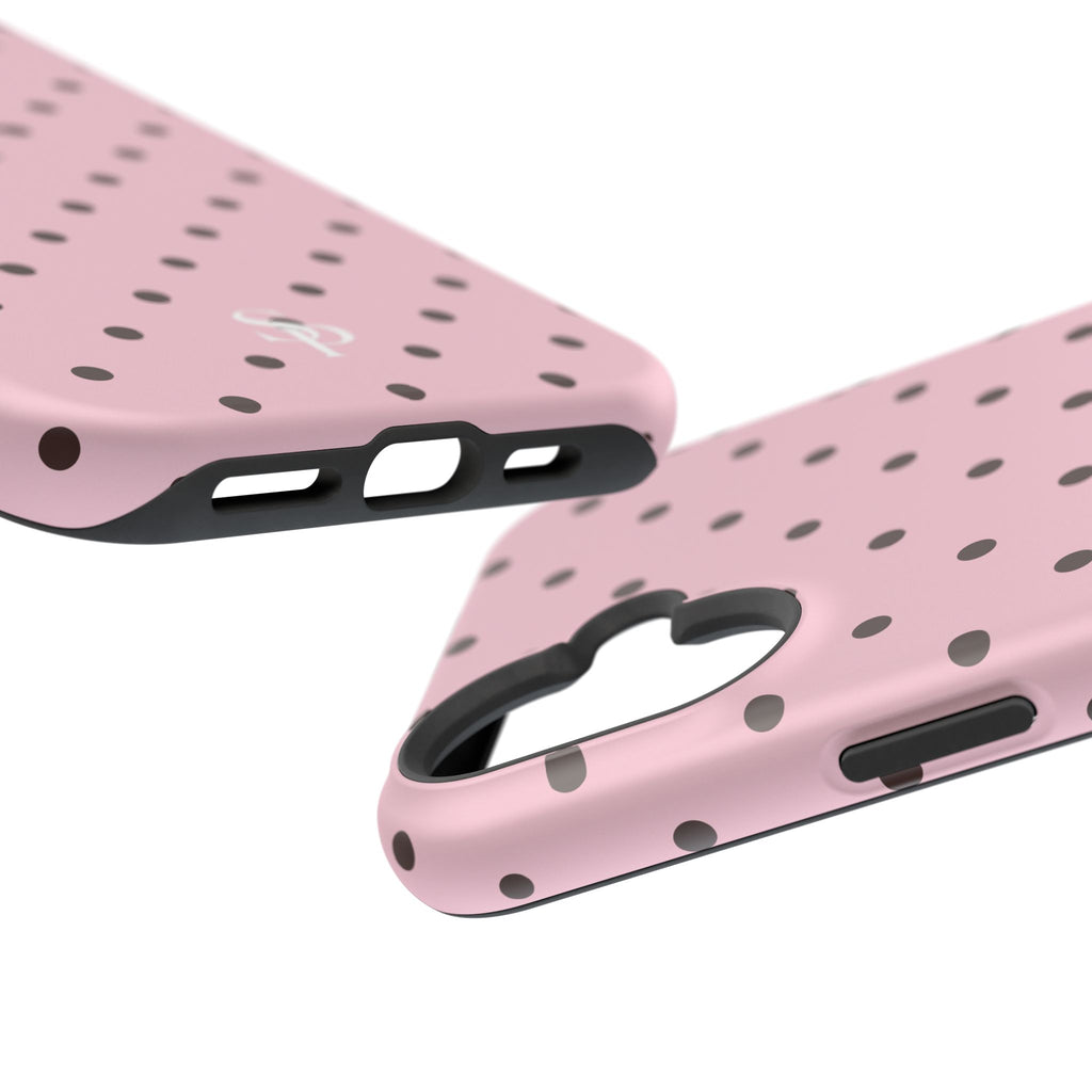 Pink Polka Dot Magnetic Impact Phone Case