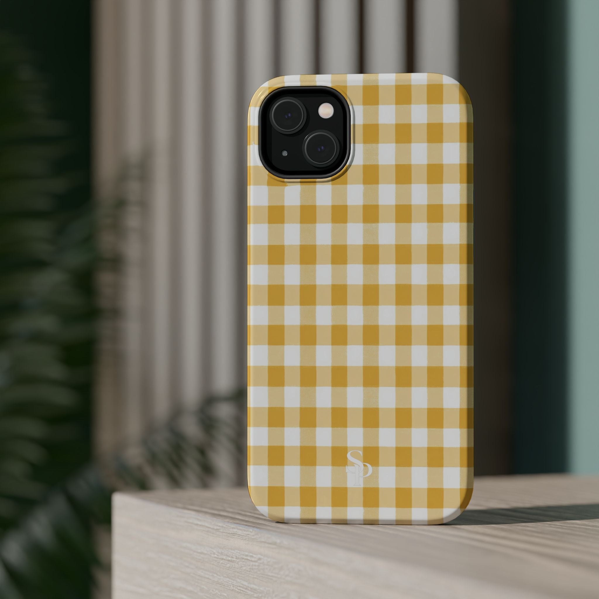 Yellow Gingham Magnetic Impact-Resistant Phone Case