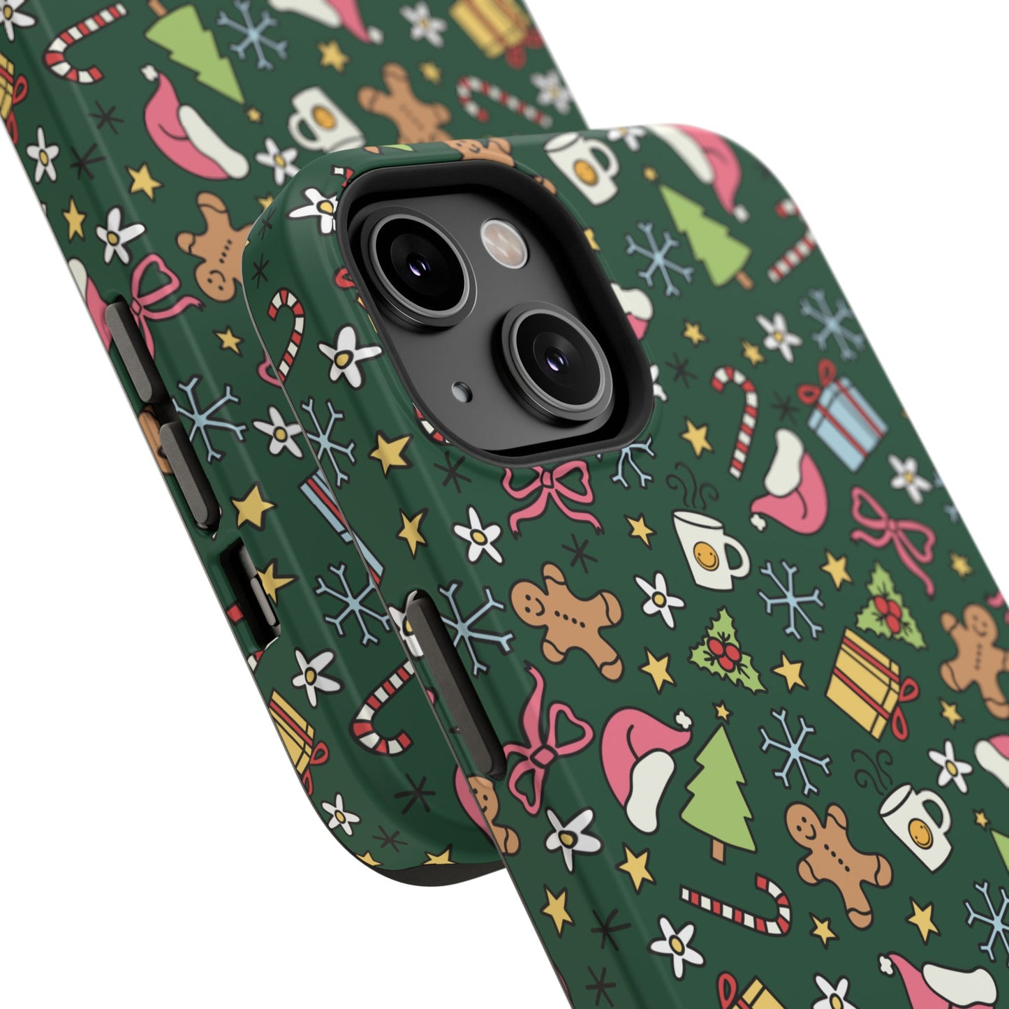 Green Festive Holiday Phone Case - Impact-Resistant Design for Christmas Cheer