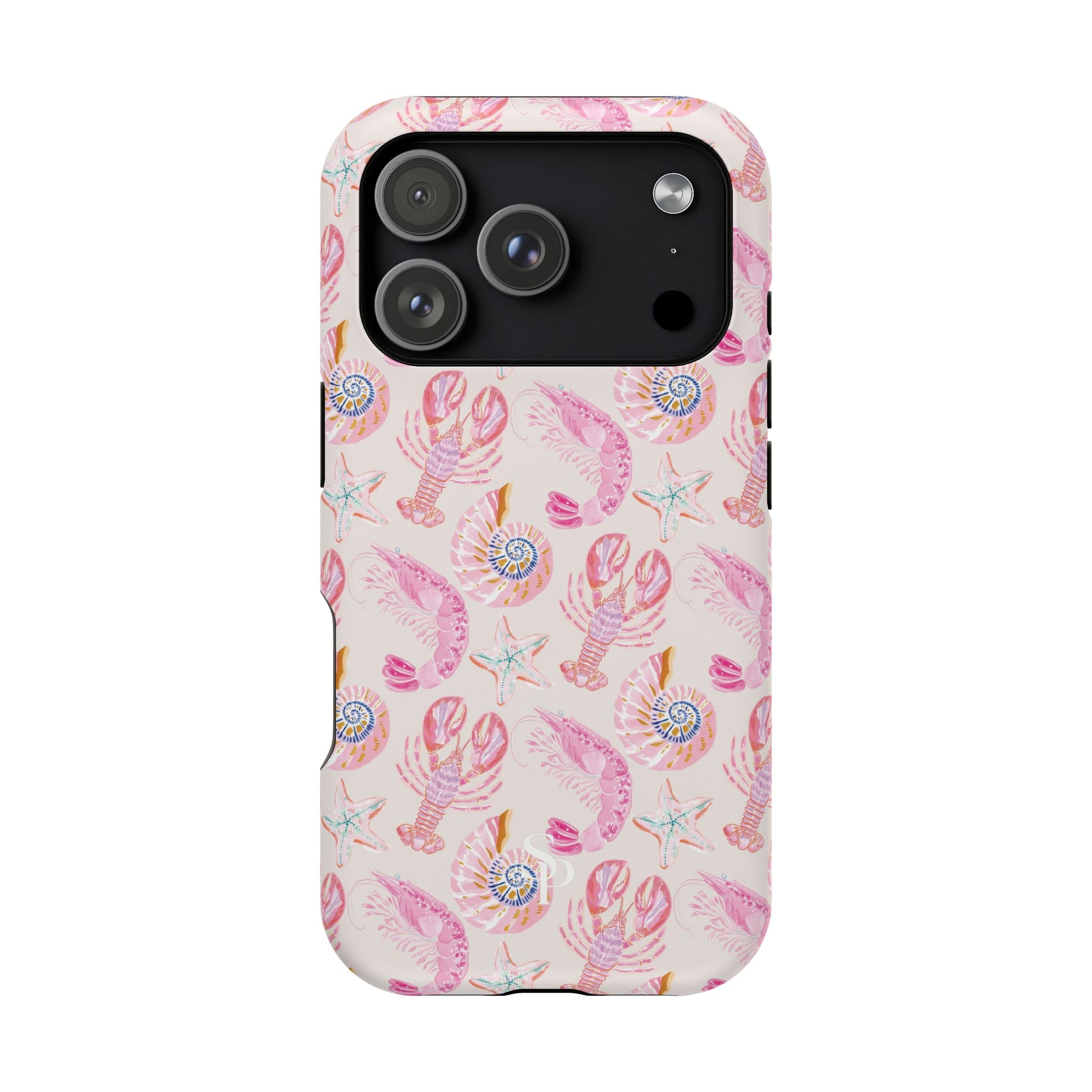 Pink Coastal Shell & Lobster Magnetic Impact-Resistant Phone Case