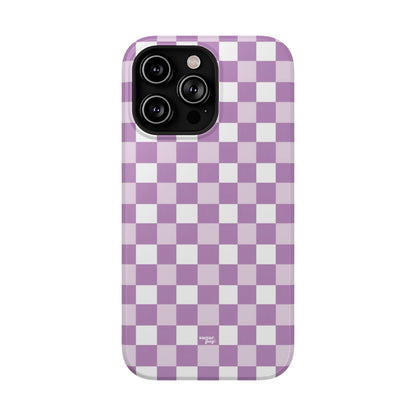 Purple Checkerboard Impact-Resistant Phone Case