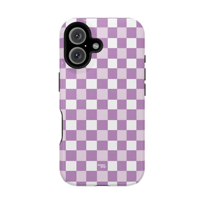 Purple Checkerboard Impact-Resistant Phone Case