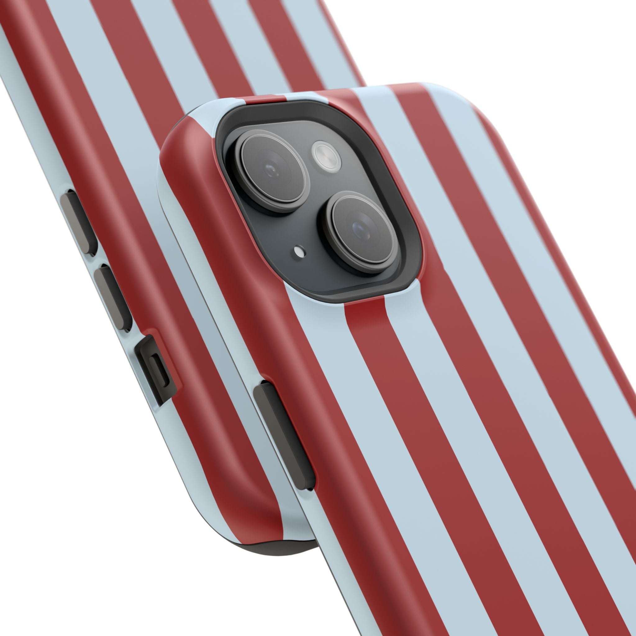 Red & Light Blue Vertical Stripe Magnetic Impact-Resistant Phone Case