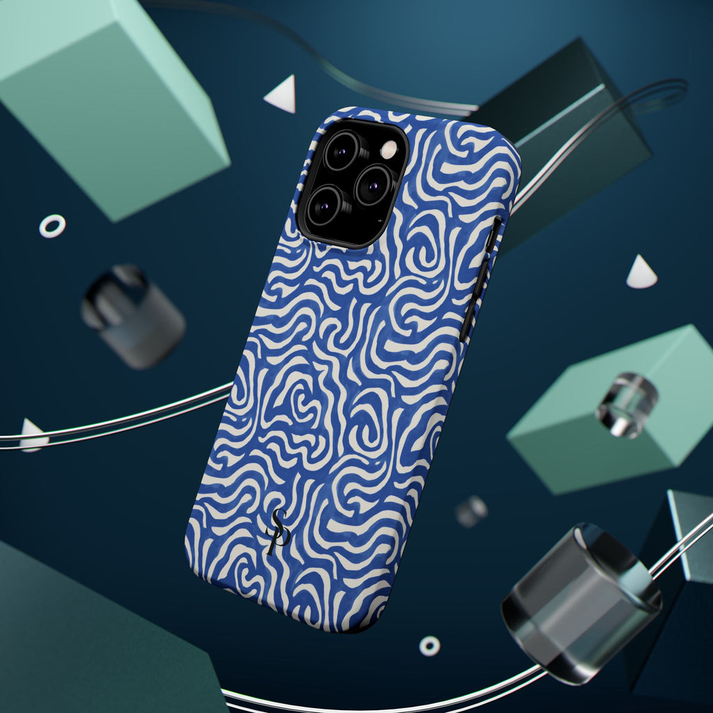 Blue Abstract Swirl Magnetic Impact Phone Case