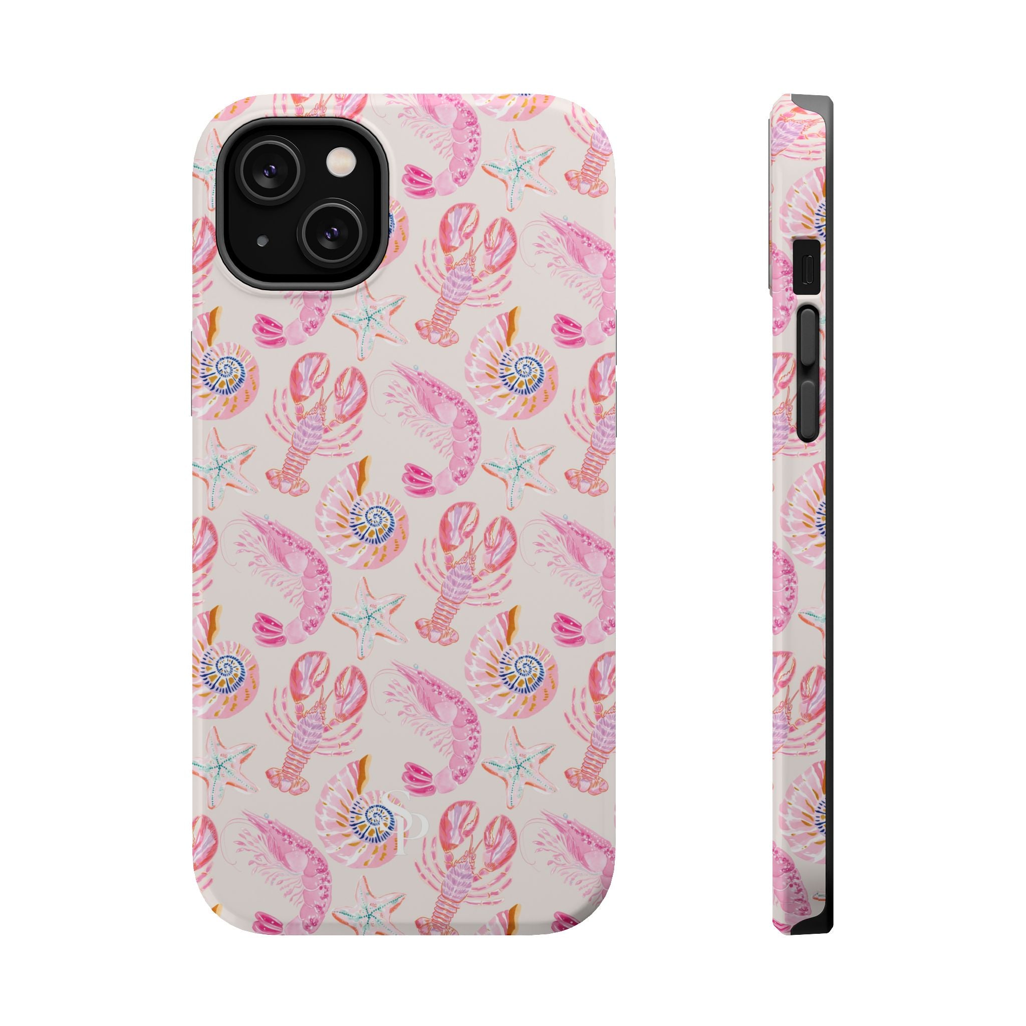 Pink Coastal Shell & Lobster Magnetic Impact-Resistant Phone Case