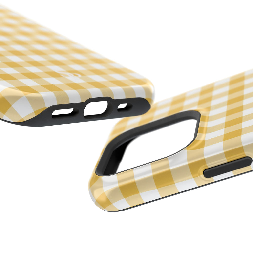Yellow Gingham Magnetic Impact-Resistant Phone Case