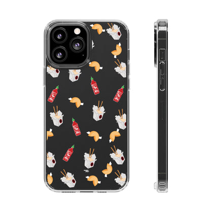 Take Out Food Pattern Clear Phone Case for Food Lovers