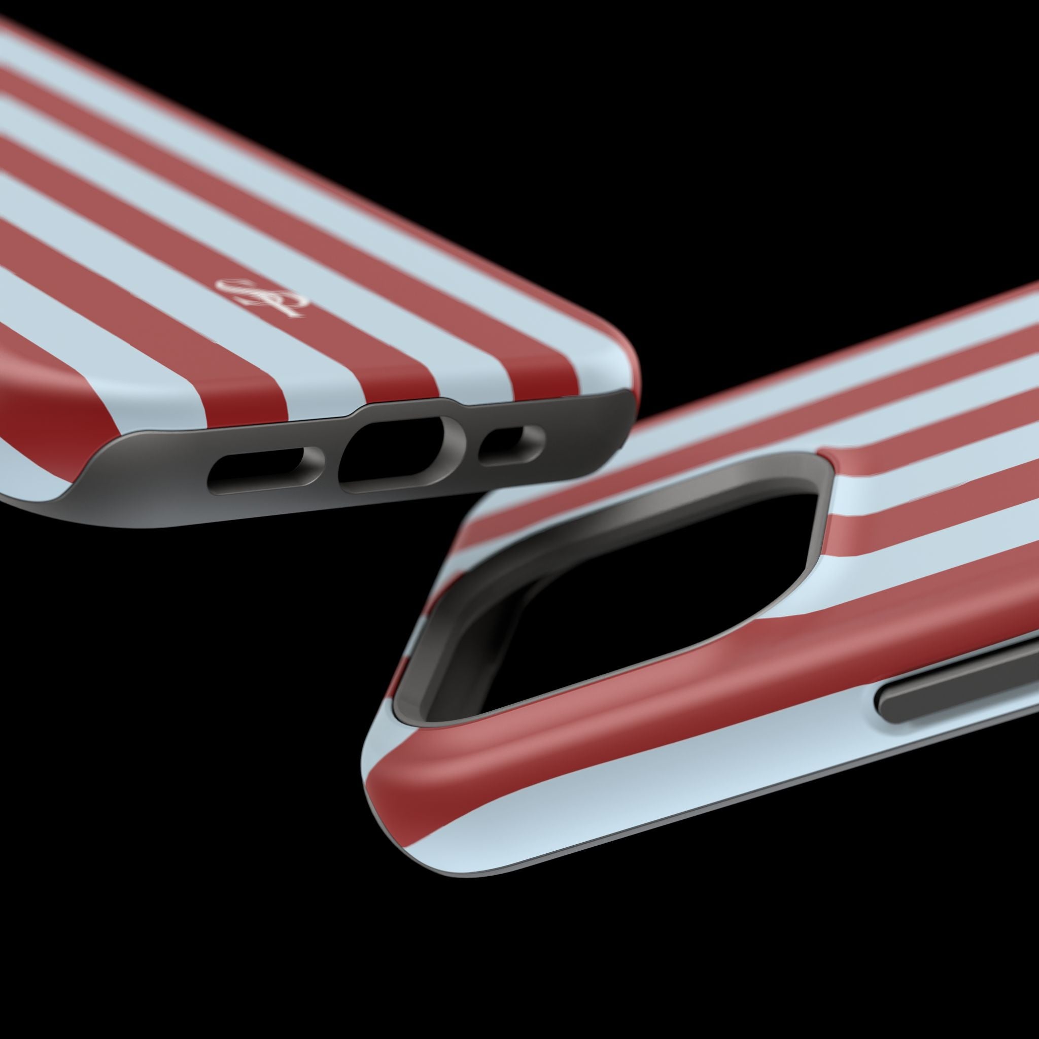 Red & Light Blue Vertical Stripe Magnetic Impact-Resistant Phone Case