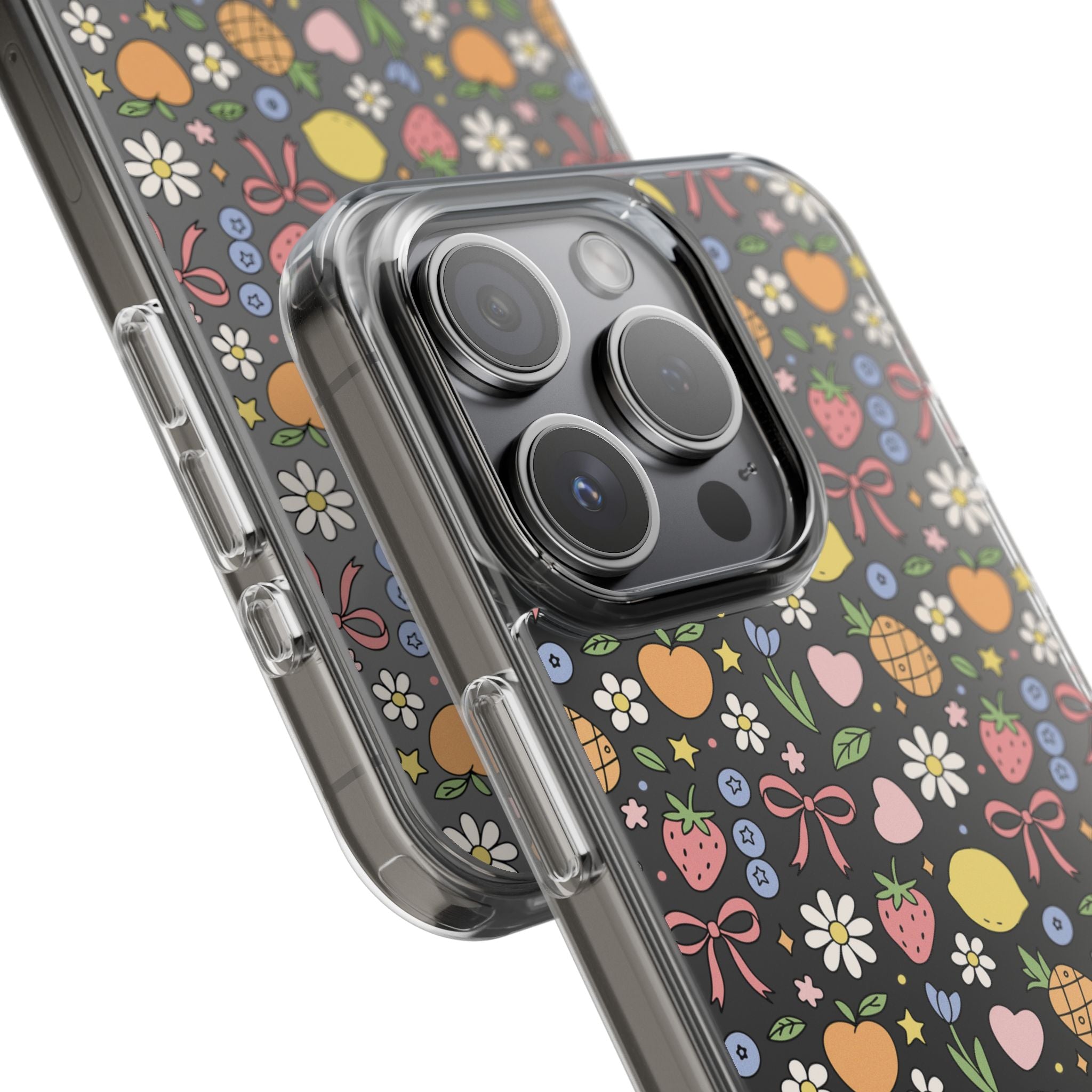 Fruit and Floral Pattern Clear Case