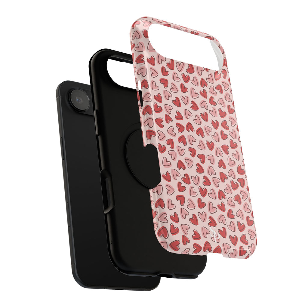 Heart Pattern Impact-Resistant Phone Case - Stylish Protection for Valentine's Day & Everyday Love