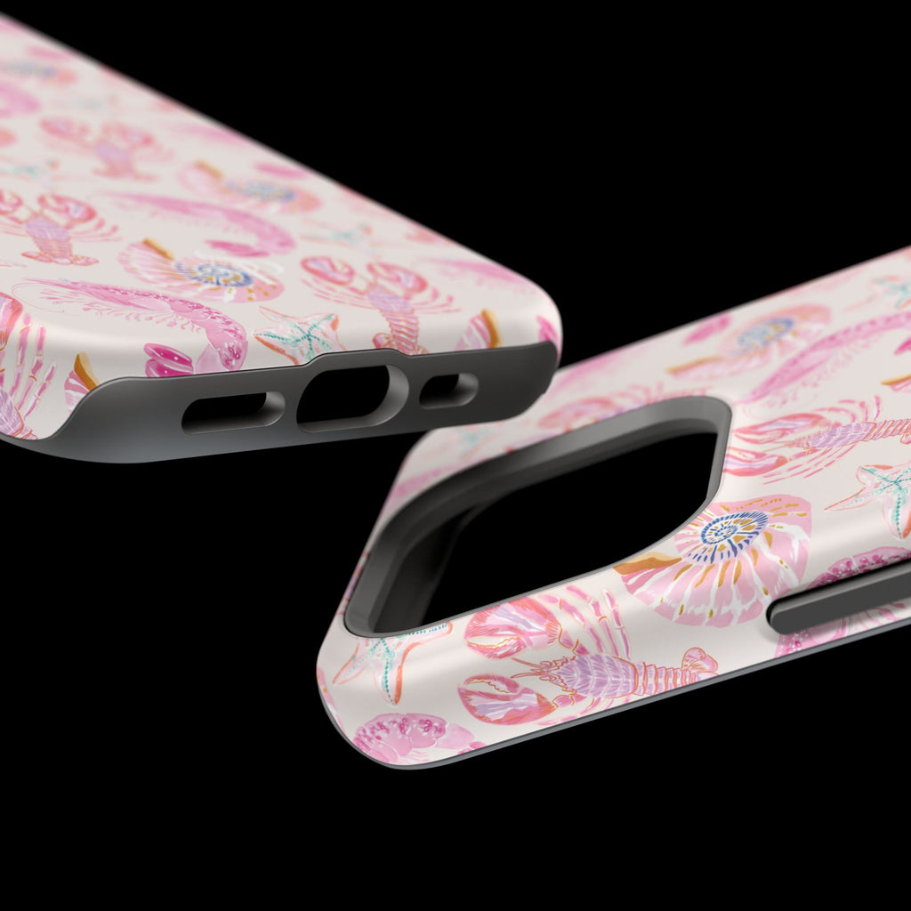 Pink Coastal Shell & Lobster Magnetic Impact-Resistant Phone Case