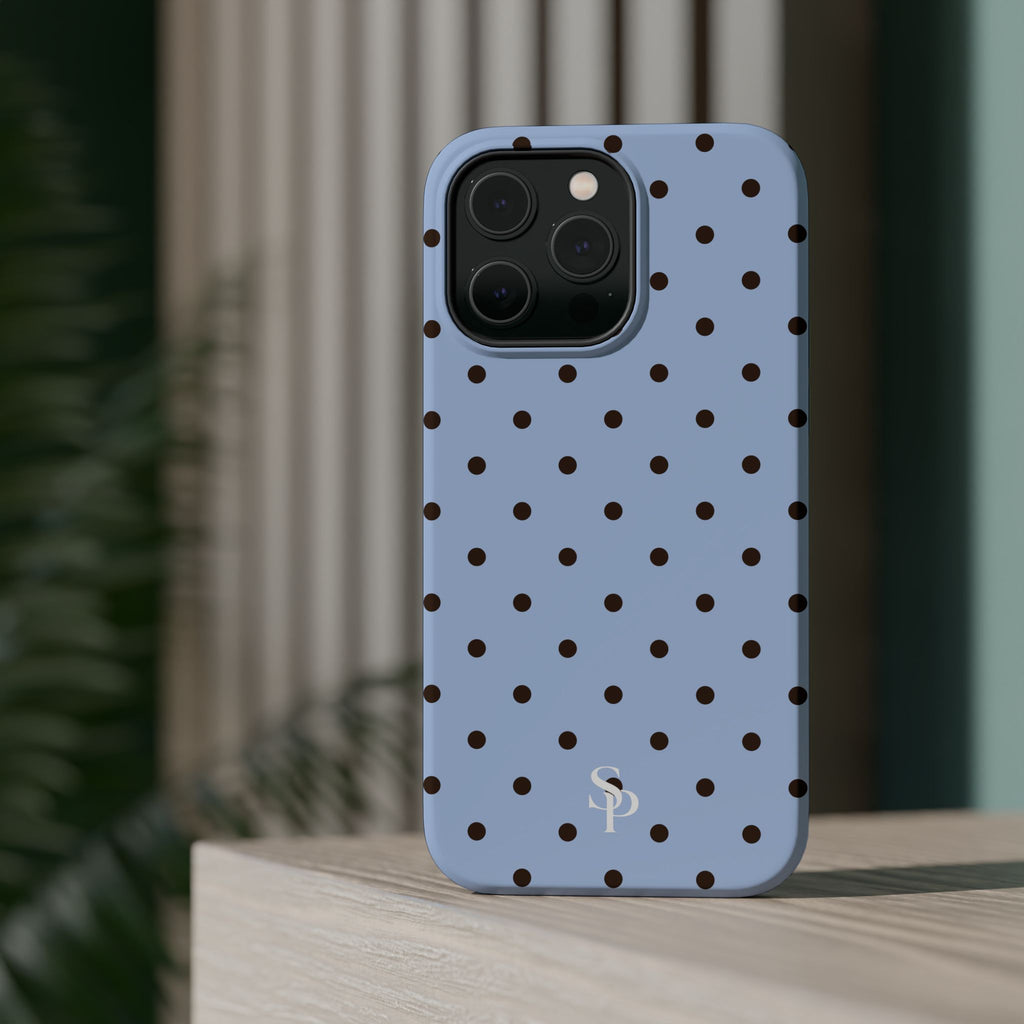 Blue Polka Dot Magnetic Impact Phone Case
