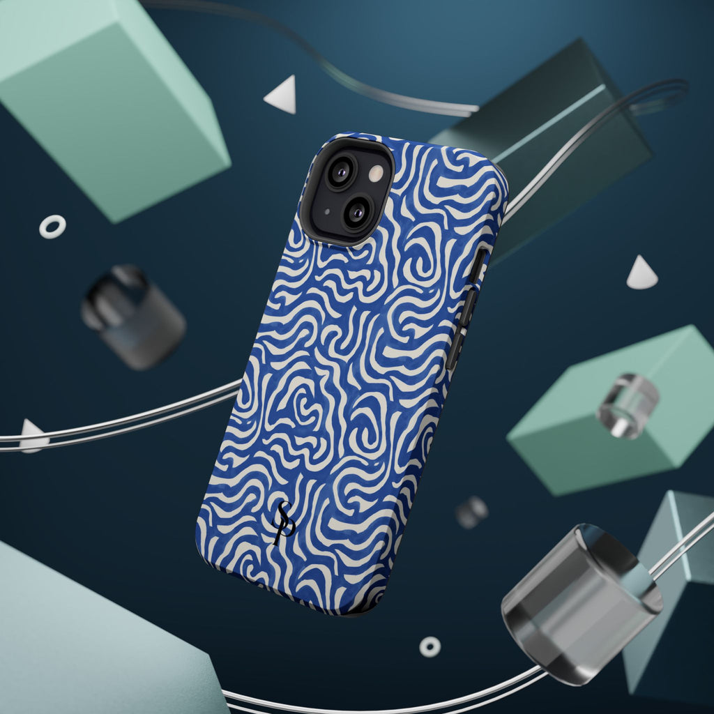 Blue Abstract Swirl Magnetic Impact Phone Case