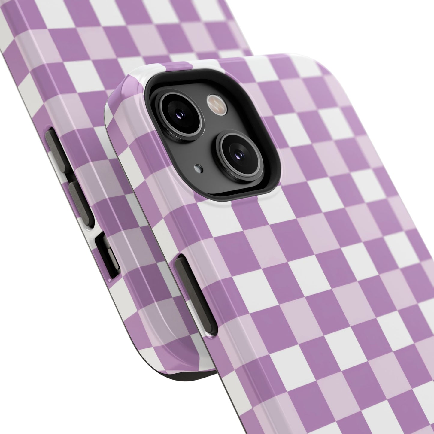 Purple Checkerboard Impact-Resistant Phone Case