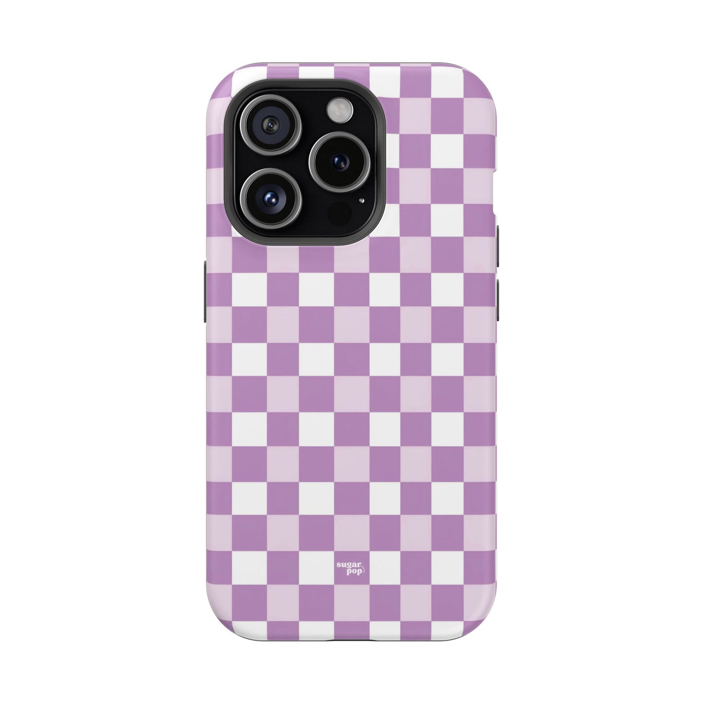 Purple Checkerboard Impact-Resistant Phone Case