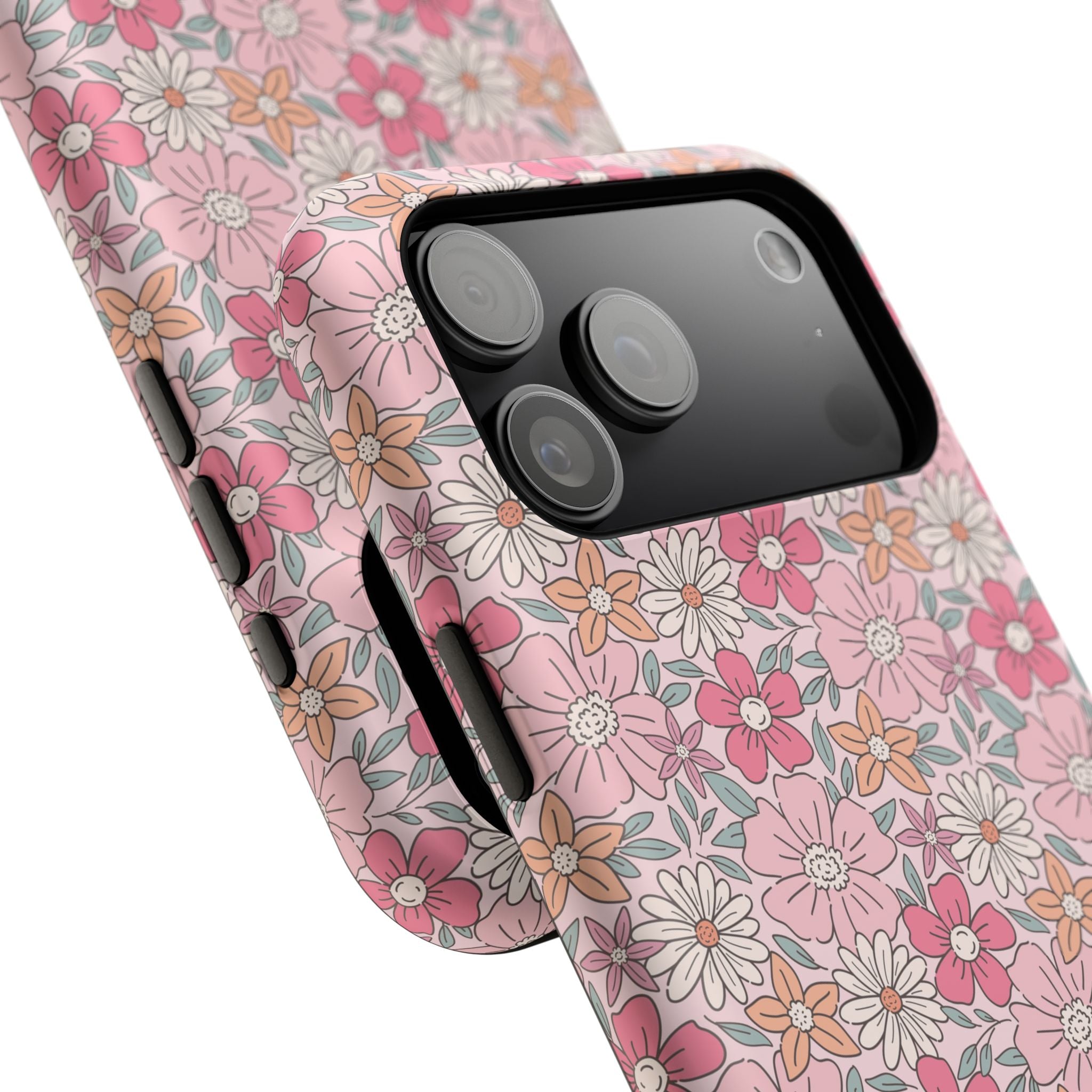 Pink Flowers Impact-Resistant Case