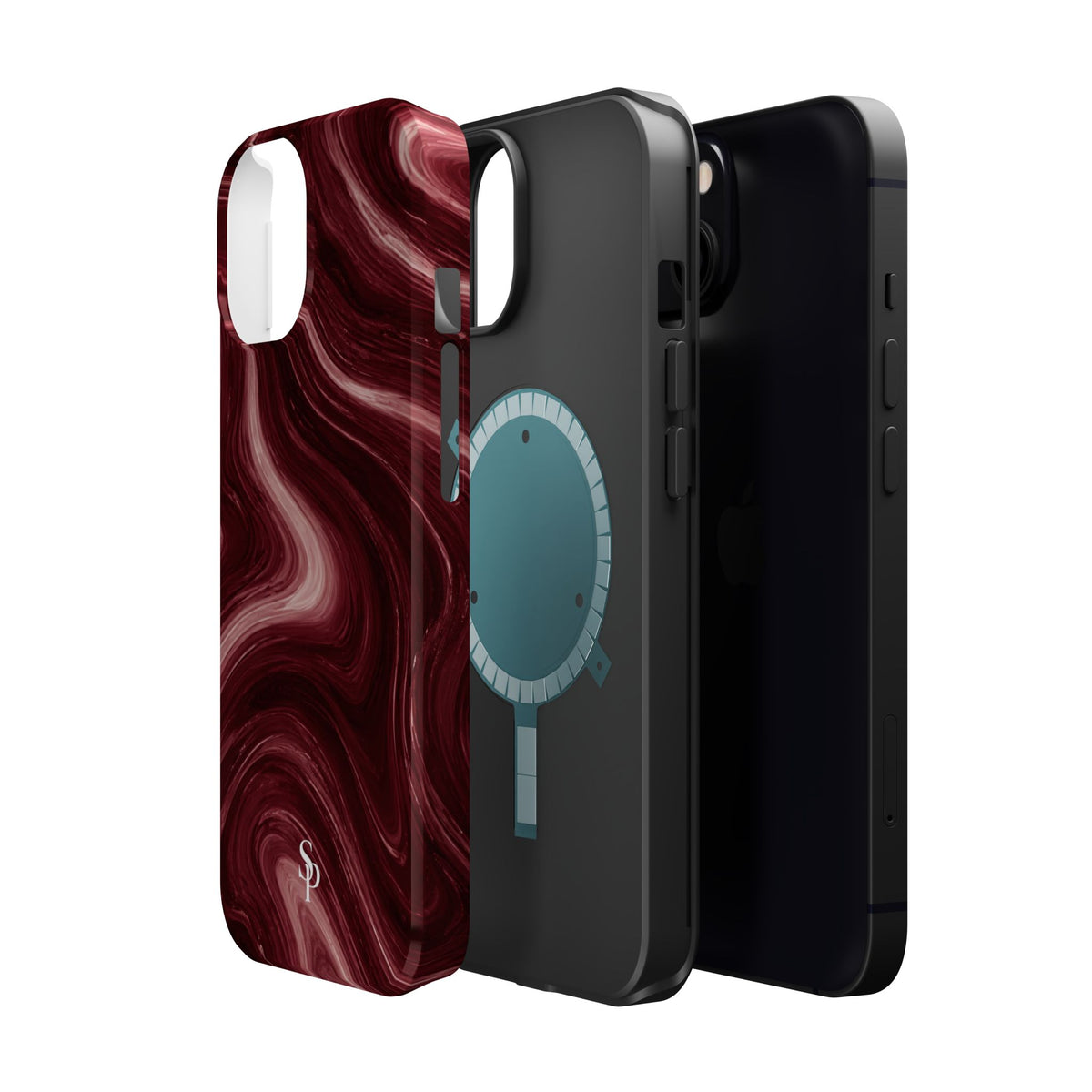 Burgundy Marble Magnetic Phone Case