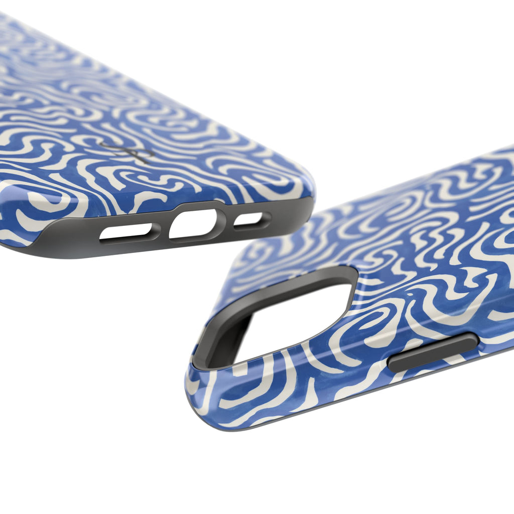 Blue Abstract Swirl Magnetic Impact Phone Case