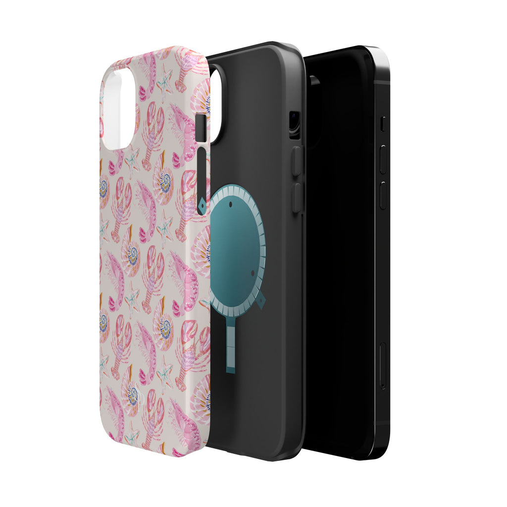 Pink Coastal Shell & Lobster Magnetic Impact-Resistant Phone Case