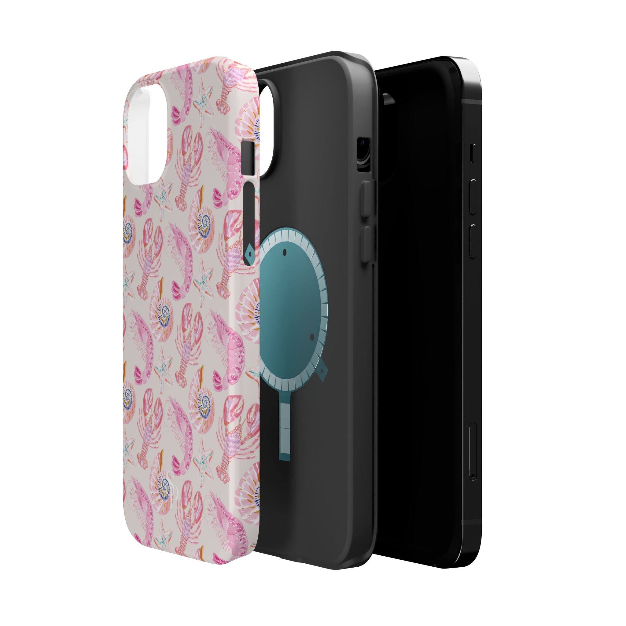 Pink Coastal Shell & Lobster Magnetic Impact-Resistant Phone Case
