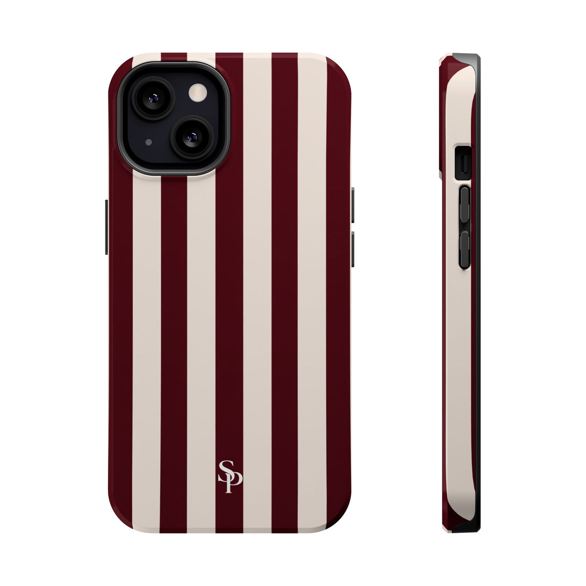 Burgundy Striped Magnetic Phone Case