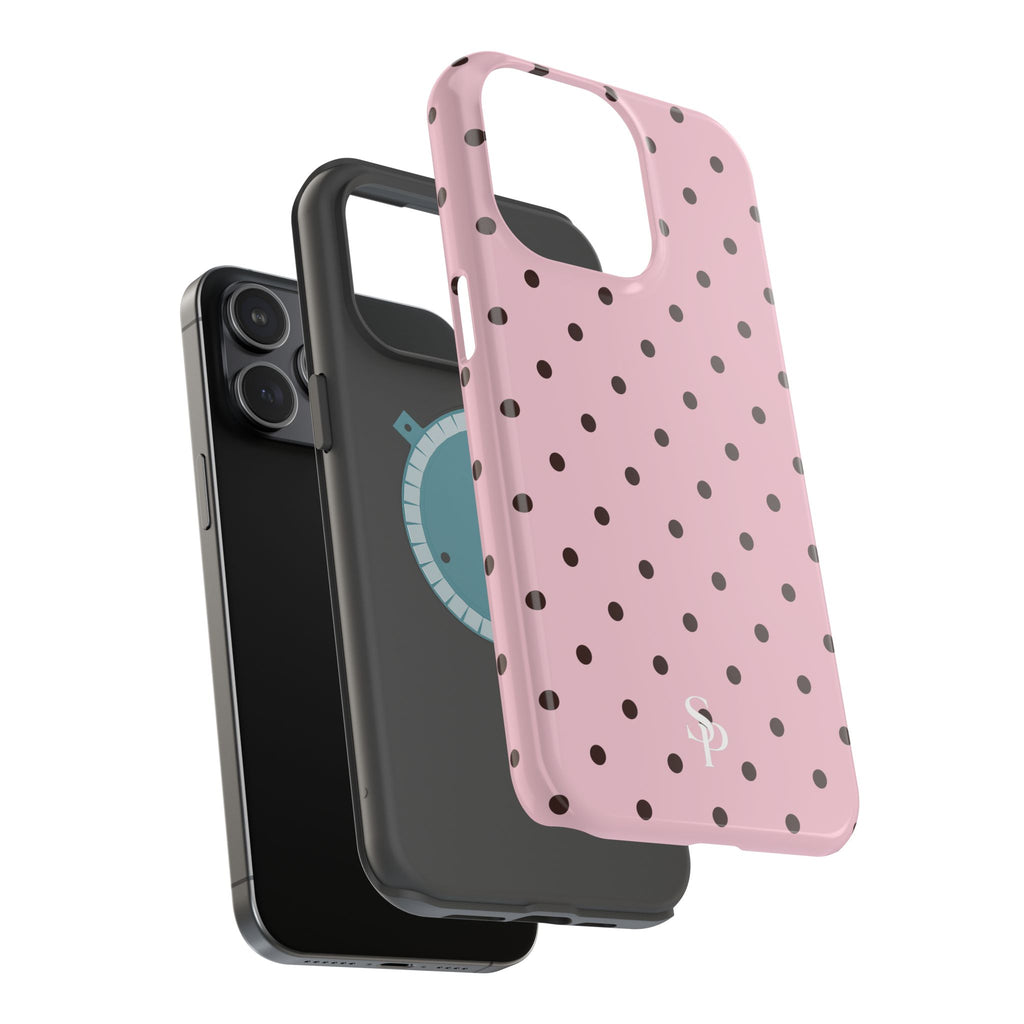 Pink Polka Dot Magnetic Impact Phone Case