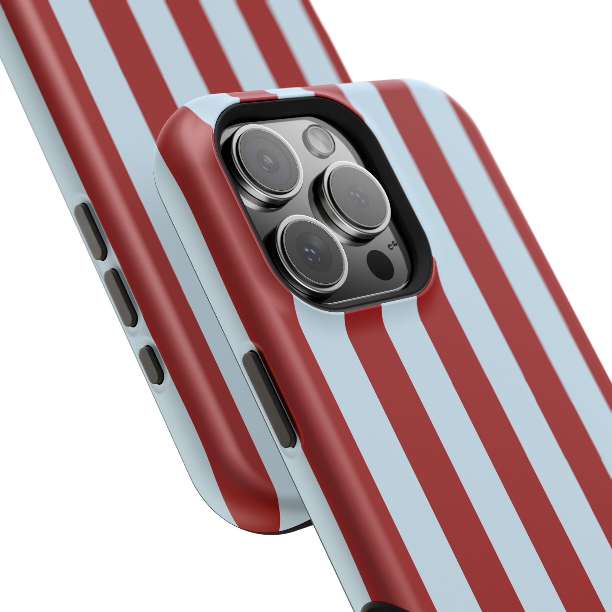 Red & Light Blue Vertical Stripe Magnetic Impact-Resistant Phone Case