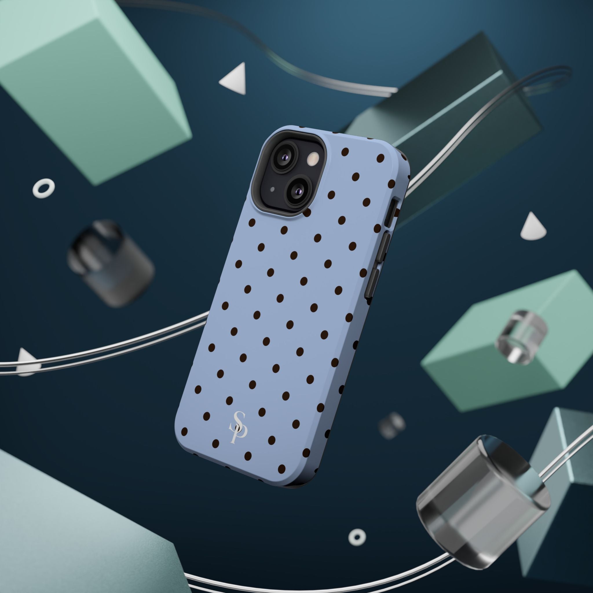 Blue Polka Dot Magnetic Impact Phone Case