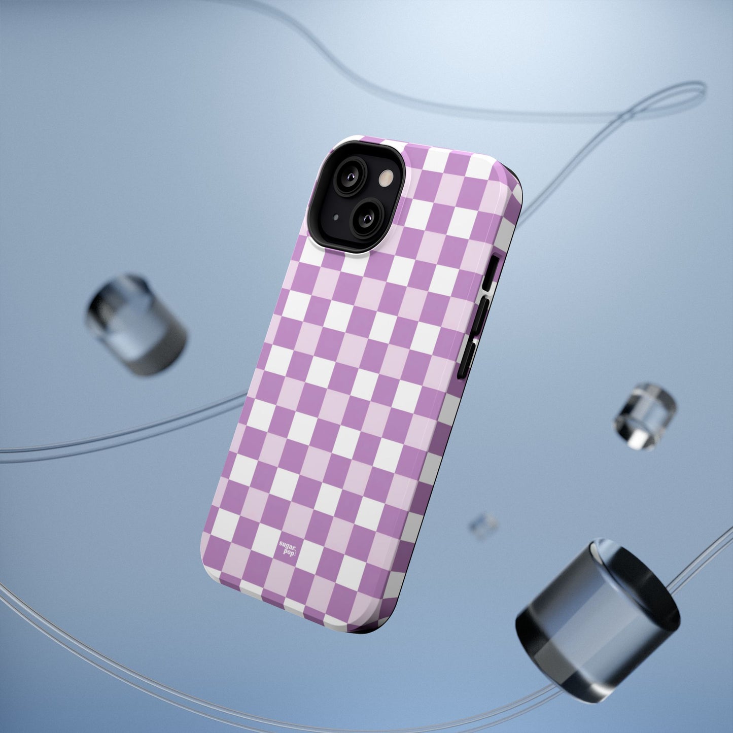 Purple Checkerboard Impact-Resistant Phone Case