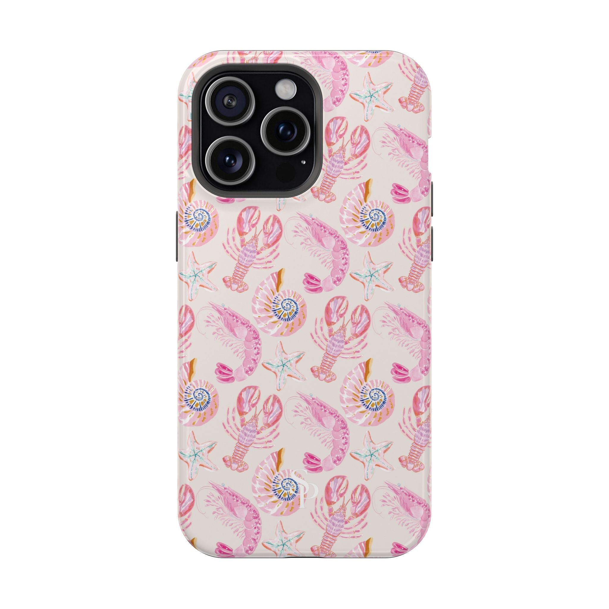 Pink Coastal Shell & Lobster Magnetic Impact-Resistant Phone Case