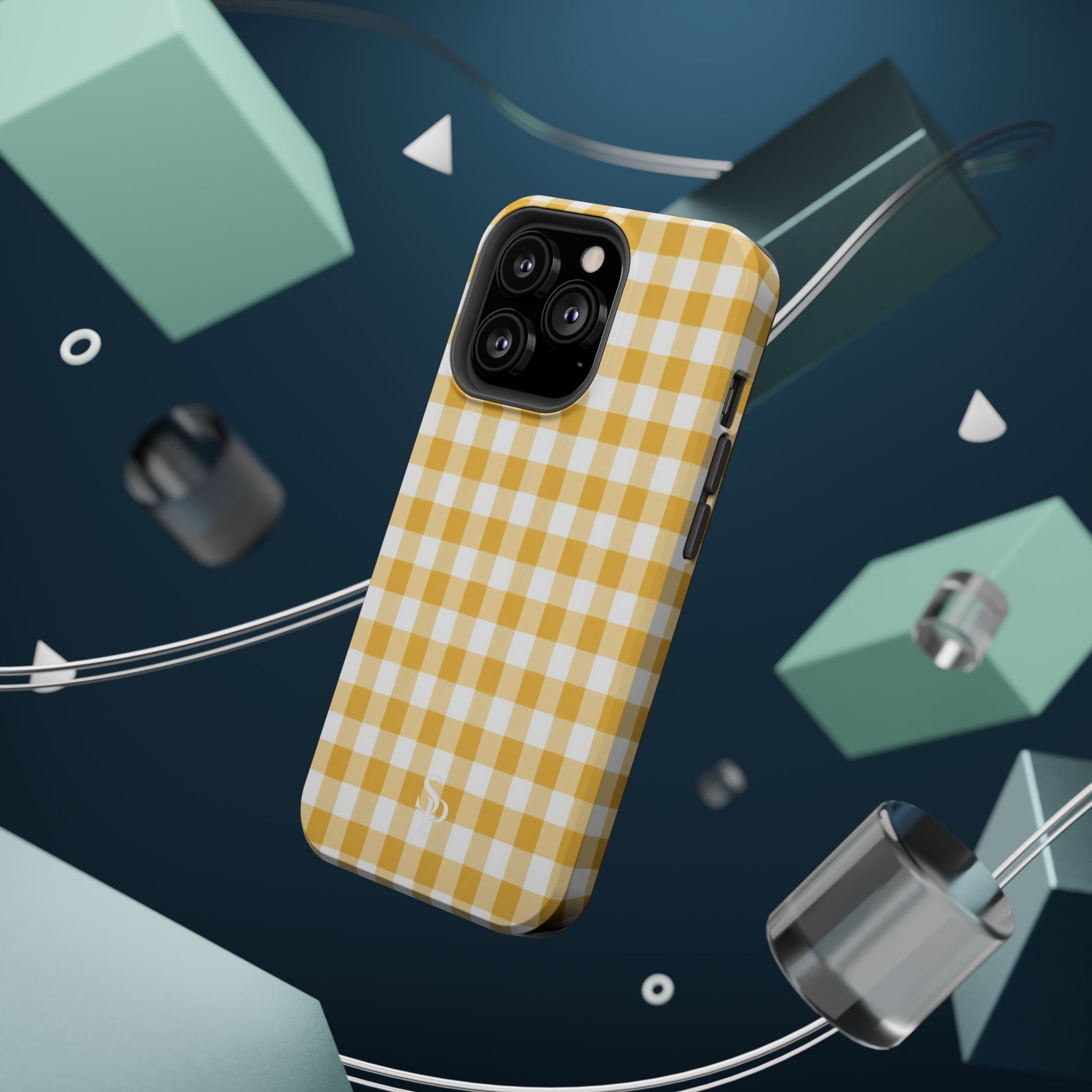 Yellow Gingham Magnetic Impact-Resistant Phone Case