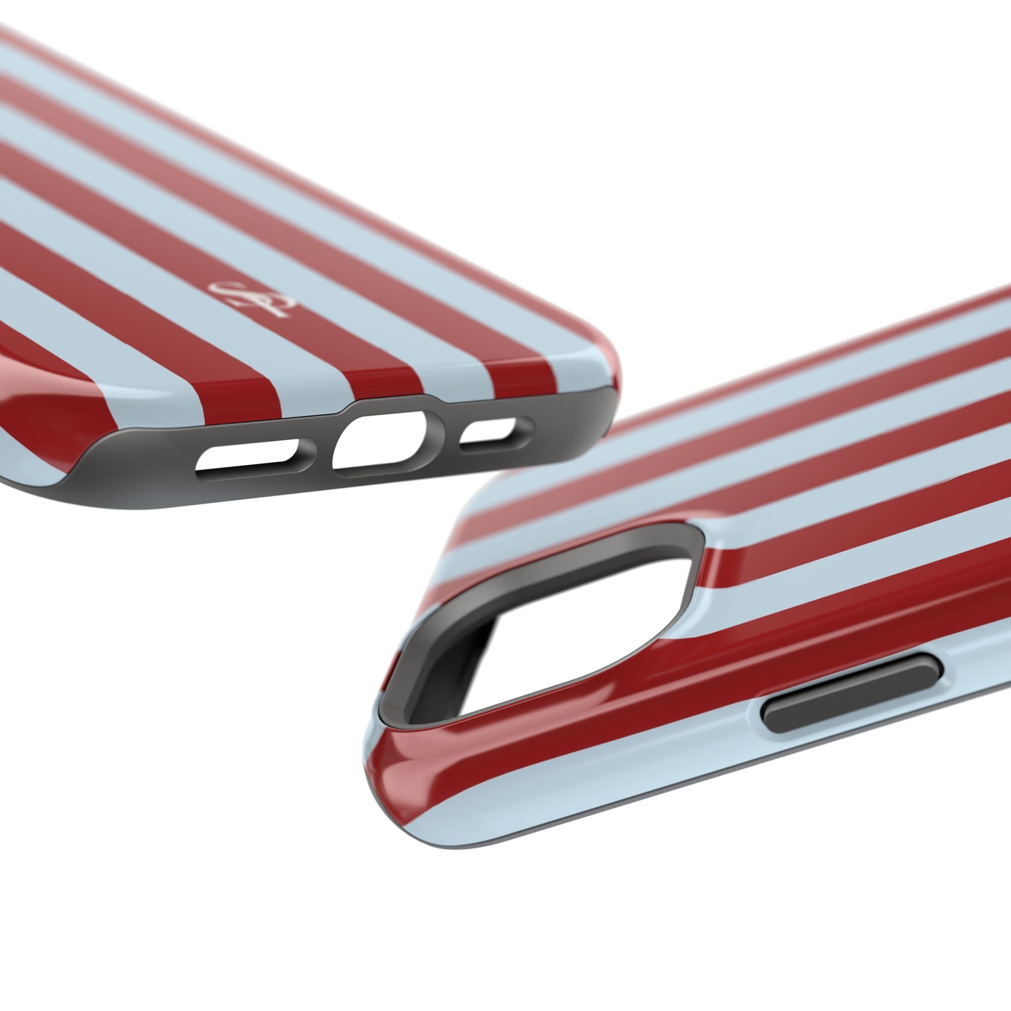Red & Light Blue Vertical Stripe Magnetic Impact-Resistant Phone Case