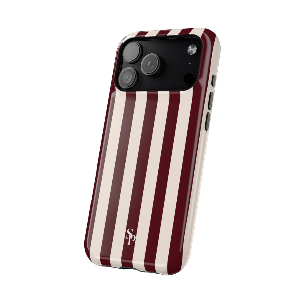 Burgundy Striped Magnetic Phone Case