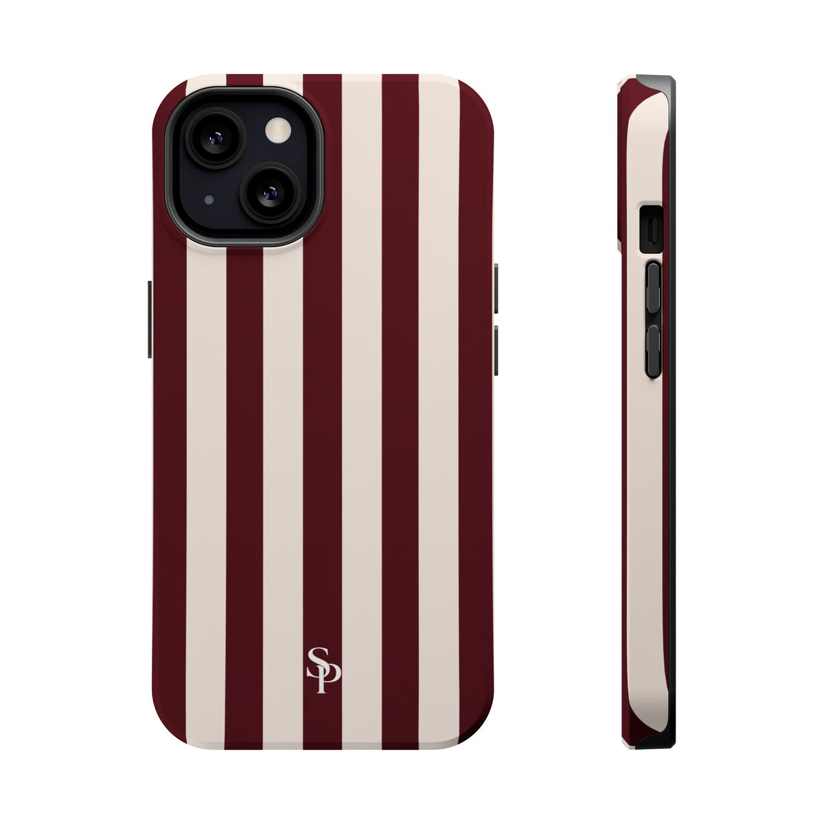 Burgundy Striped Magnetic Phone Case