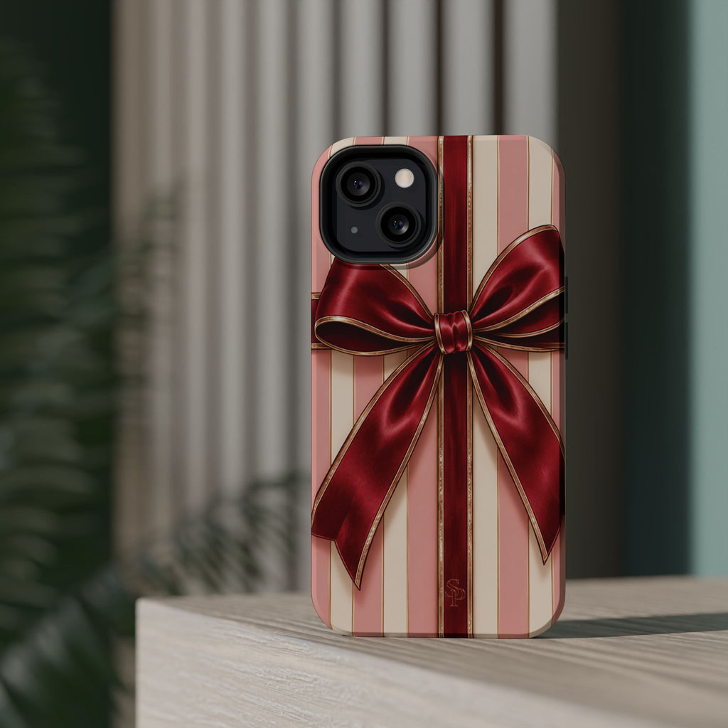 Red Bow Gift Wrap Magnetic Phone Case