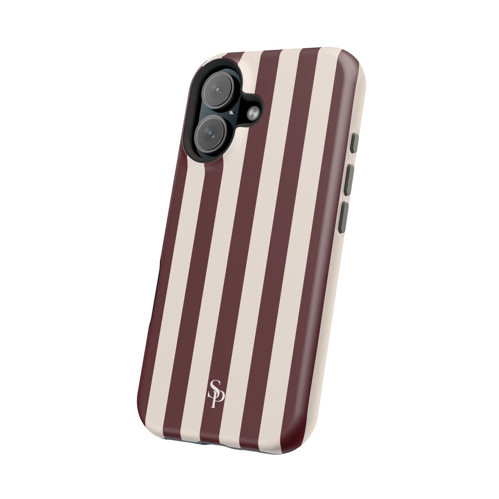 Burgundy Striped Magnetic Phone Case