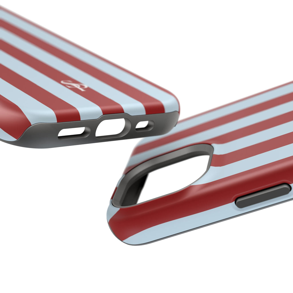 Red & Light Blue Vertical Stripe Magnetic Impact-Resistant Phone Case