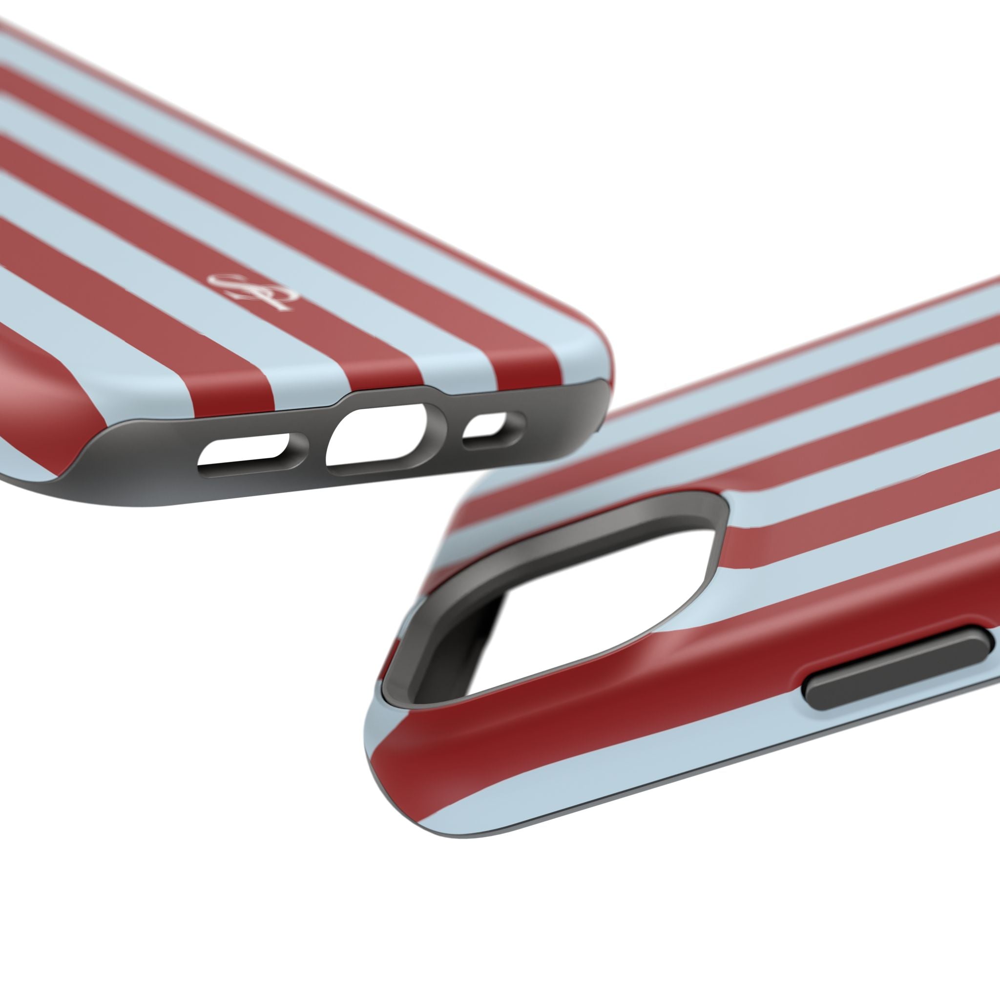 Red & Light Blue Vertical Stripe Magnetic Impact-Resistant Phone Case