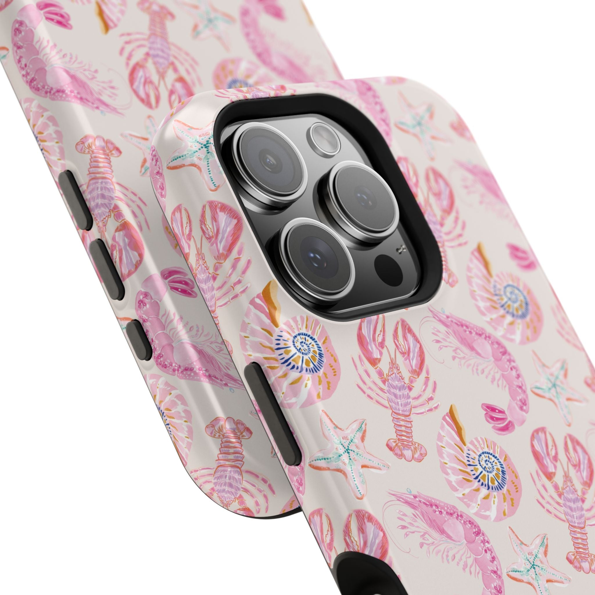 Pink Coastal Shell & Lobster Magnetic Impact-Resistant Phone Case