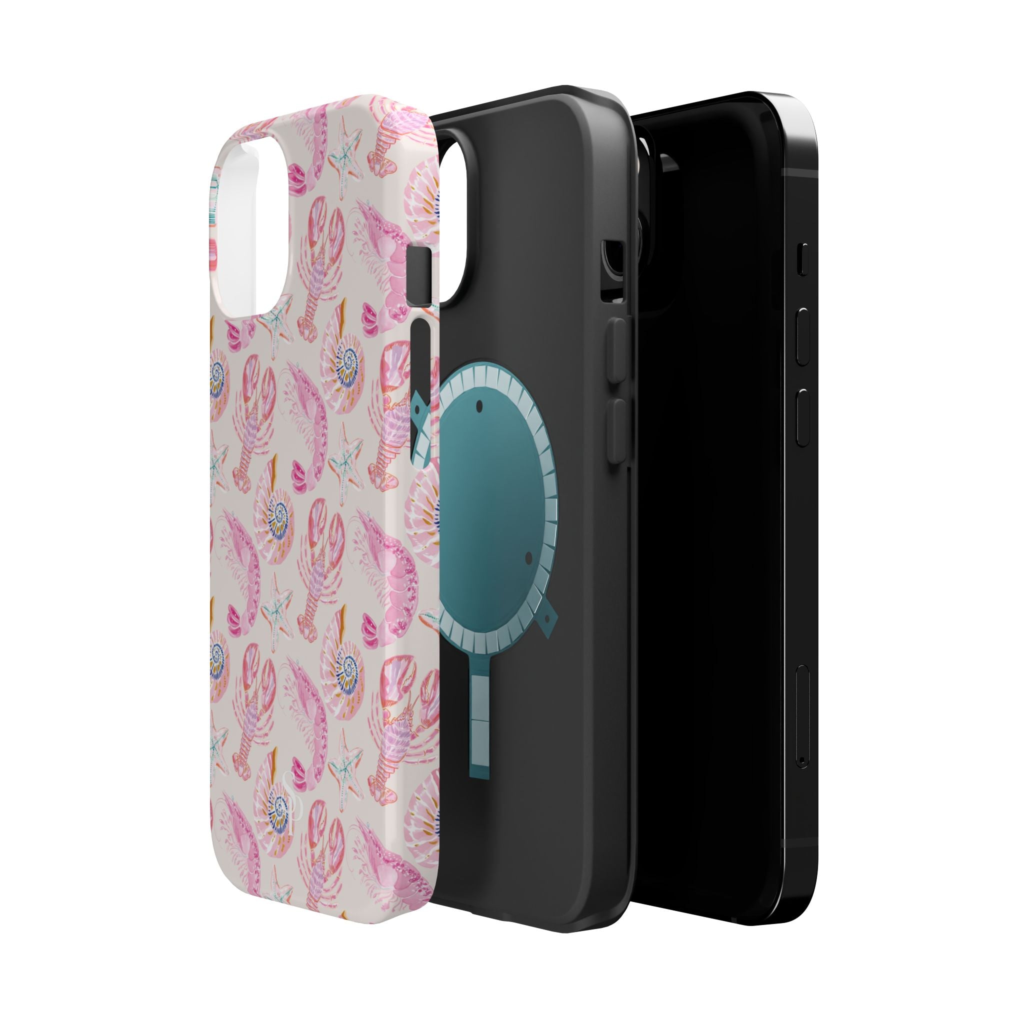 Pink Coastal Shell & Lobster Magnetic Impact-Resistant Phone Case