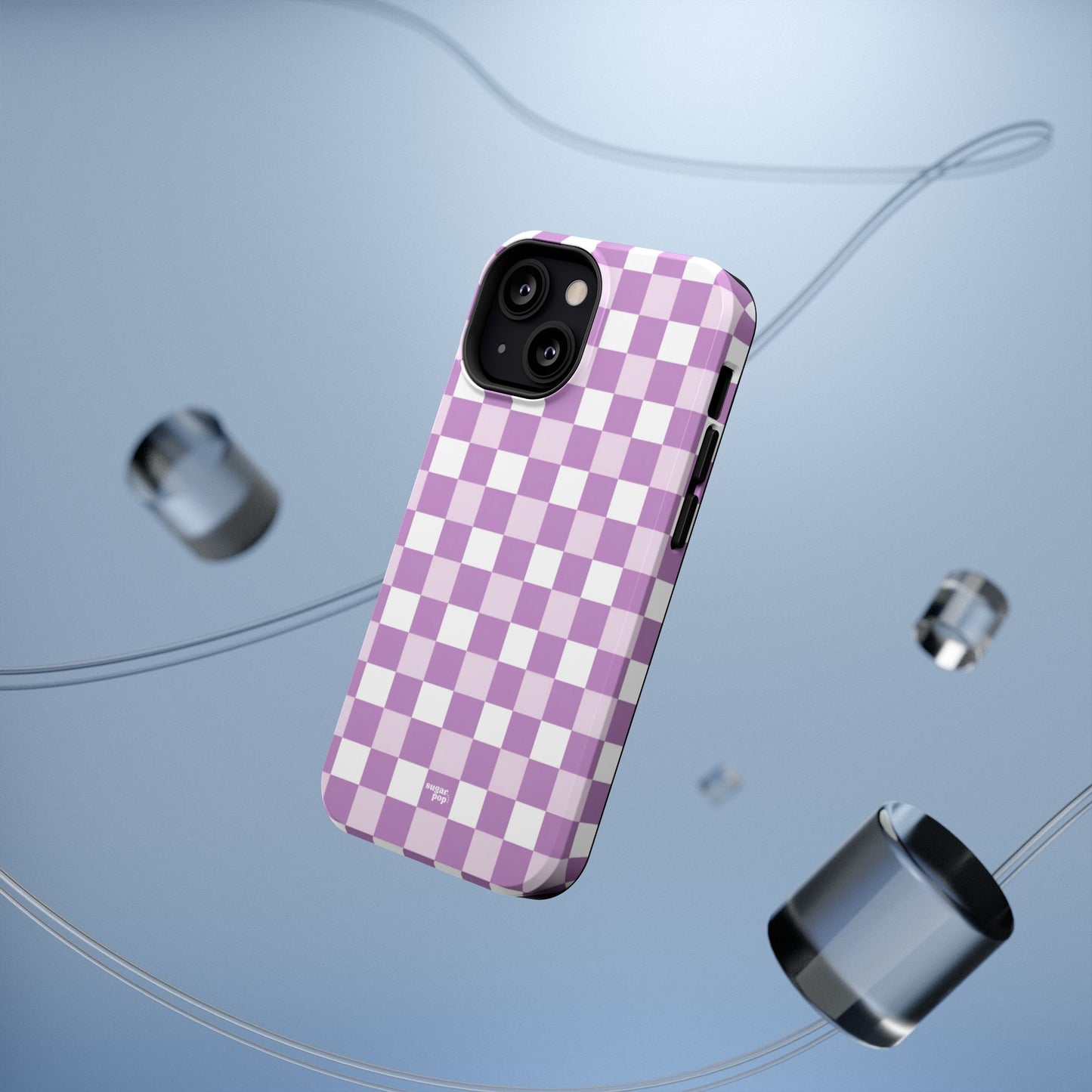 Purple Checkerboard Impact-Resistant Phone Case