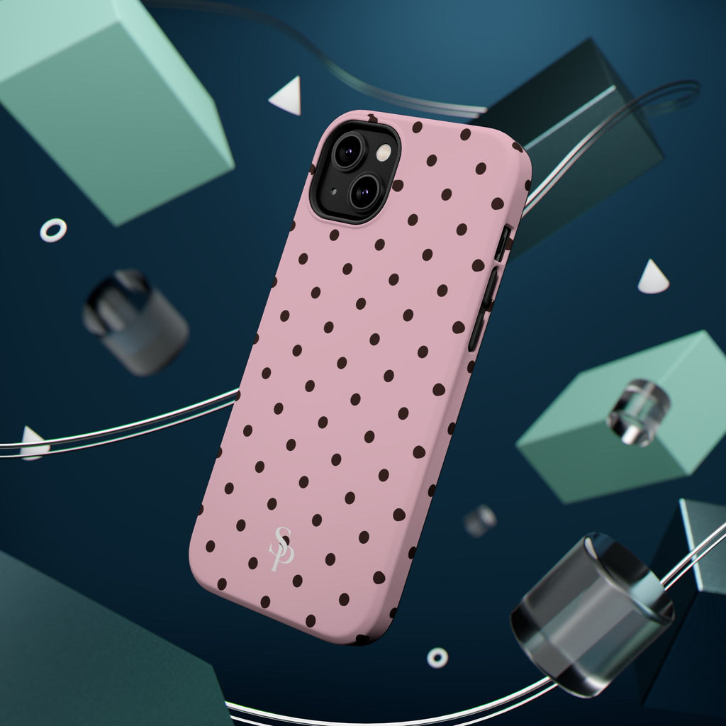 Pink Polka Dot Magnetic Impact Phone Case